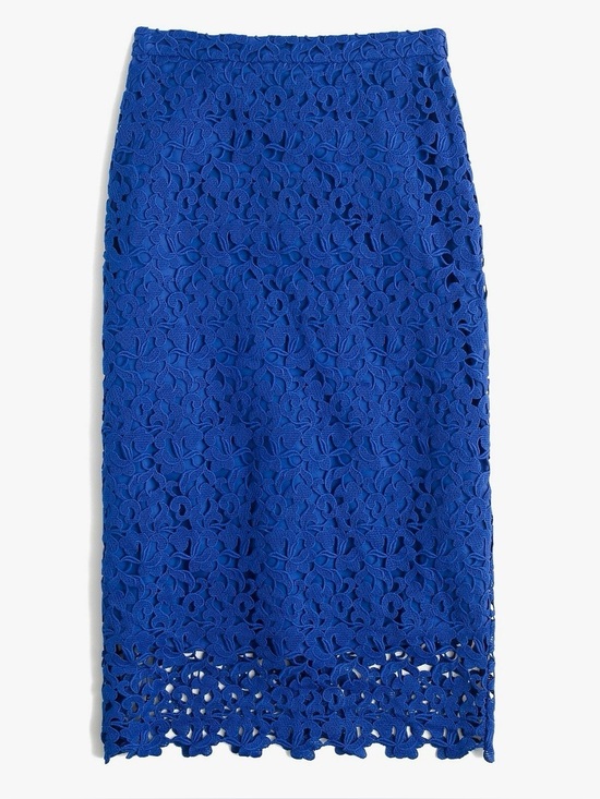 J. Crew Dresses & Skirts - J.CREW COLLECTION Liola Guipure Lace Overlay Pencil Skirt in Electric Blue E9754